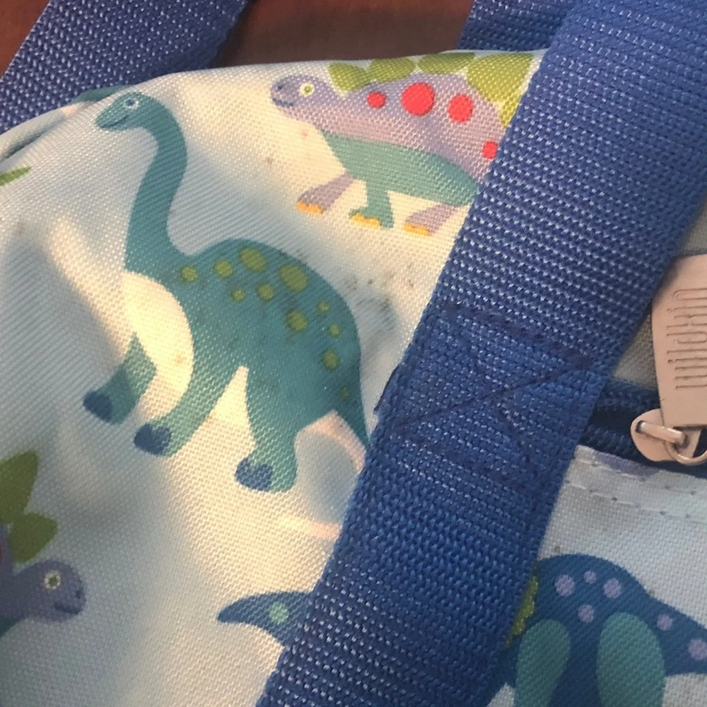 🥧🔥 Kids Dinosaur Print Duffel Bag with Handles and Shoulder Strap